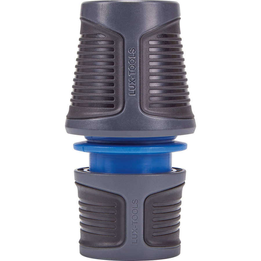 LUX-TOOLS Schlauchverbinder mit Wasserstopp 19 mm (3/4 Zoll) in Grau - Bild 2