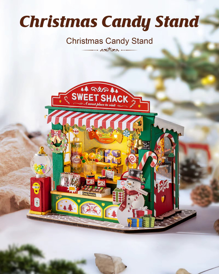 Robotime Weihnachts-Süßigkeitsständer, DIY-Miniatur-Set, Holzmodell, ab 14 Jahren - Bild 2