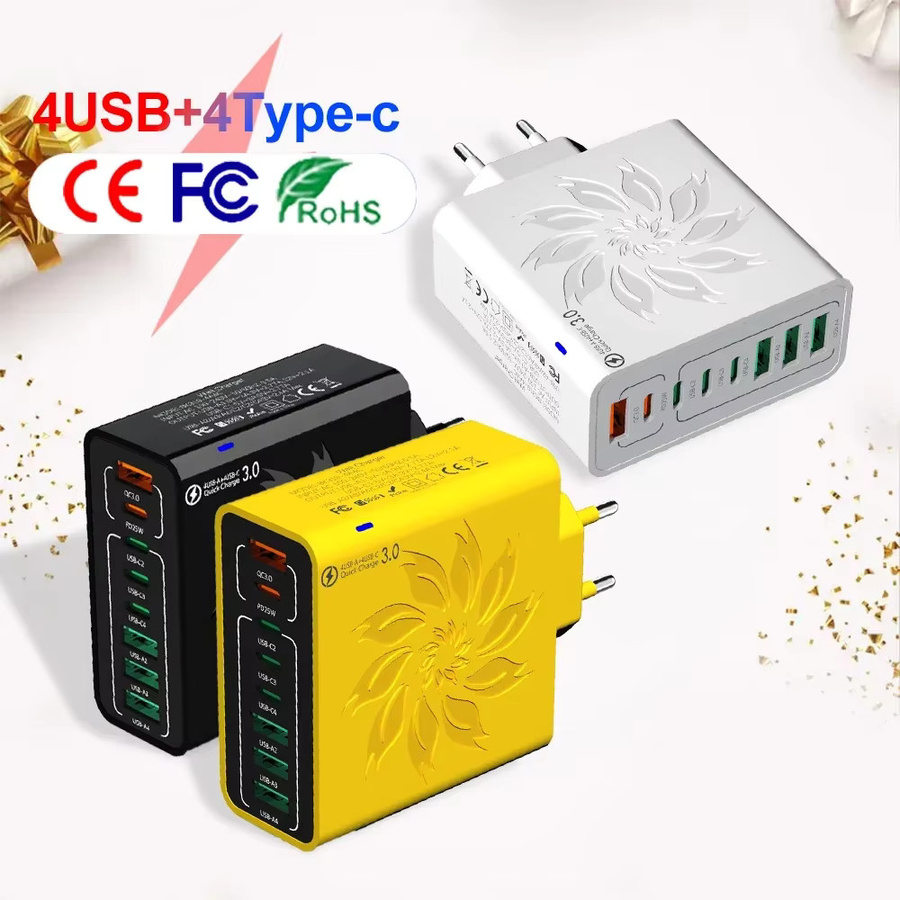 8 Ports USB-C Schnellladegerät mit PD-Technologie für iPhone, Xiaomi und Samsung, Wandadapter mit Typ-C Anschlüssen - Bild 5