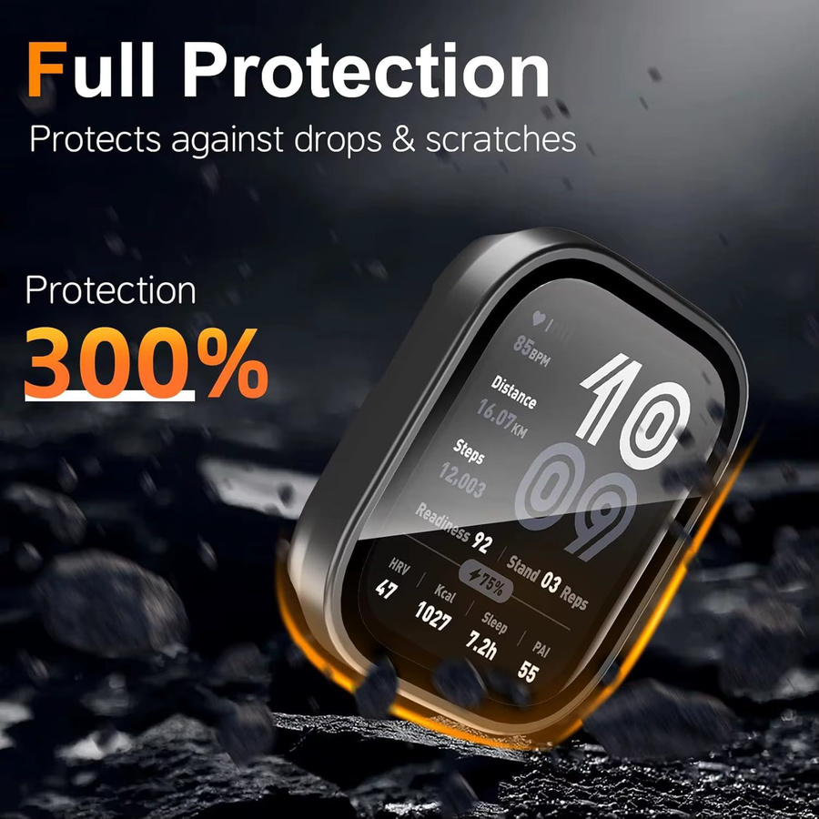 Amazfit Bip 6 Displayschutzfolie, Gehärtetes Glas, PC-Stoßstangenschale - Bild 2