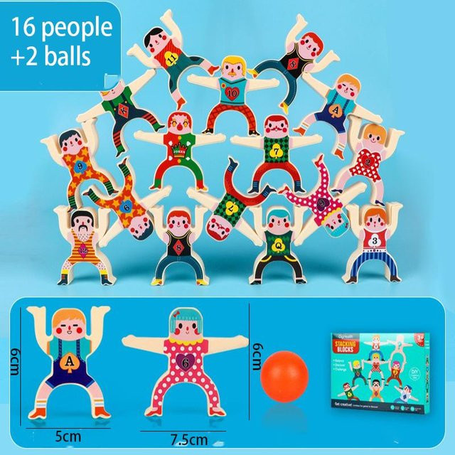 Kidsly Kinder-Stapel-Balance-Bausteine-Spiel, Lernspielzeug, ab 3 Jahren - Bild 1