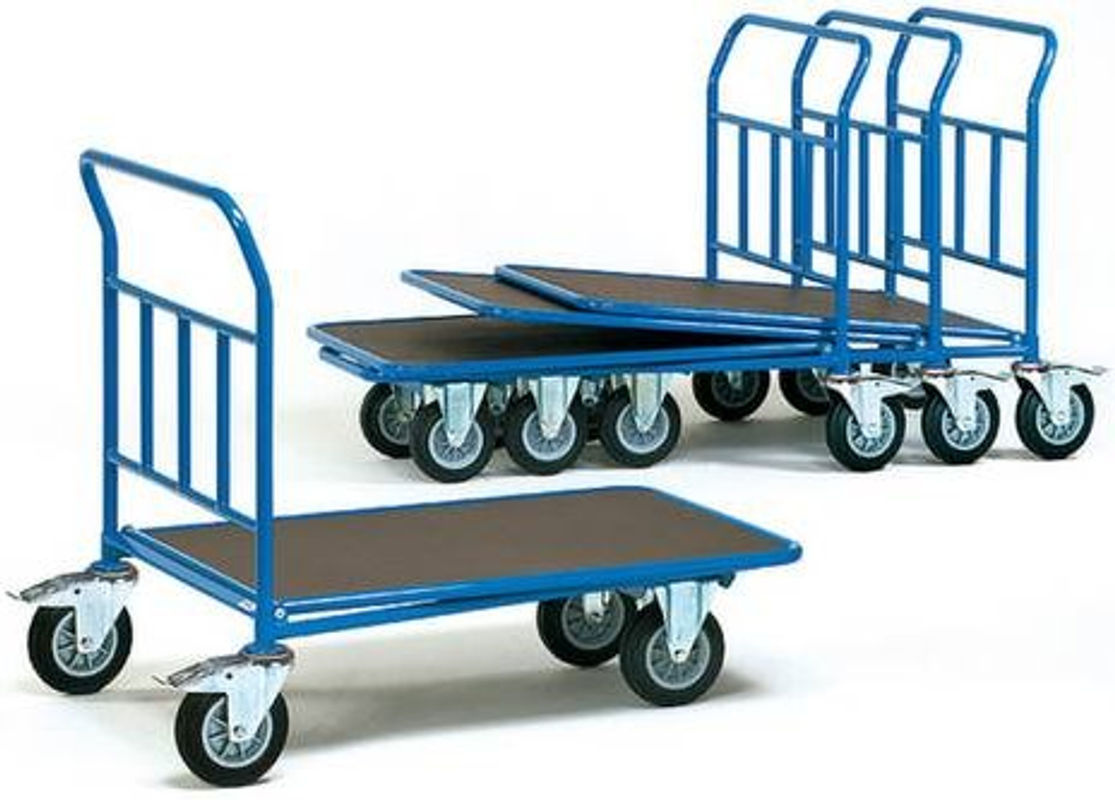 Fetra C+C-Wagen 2961 Transportwagen mit TPE-Reifen in Blau, Tragkraft 500 kg - Bild 2