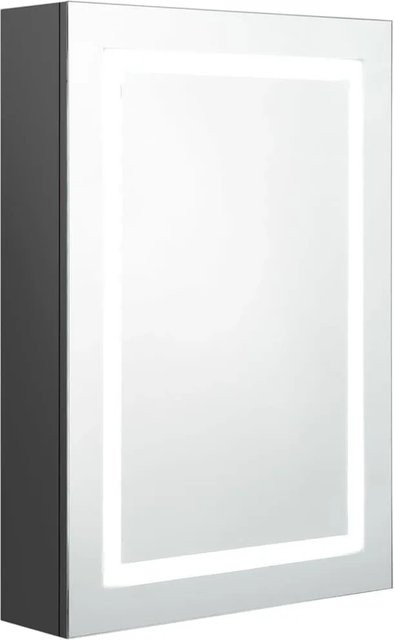 vidaXL LED-Spiegelschrank für das Badezimmer in Grau mit integrierter Beleuchtung und Soft-Close-Türen, B/T/H: 50 x 13 x 70 cm - Bild 1