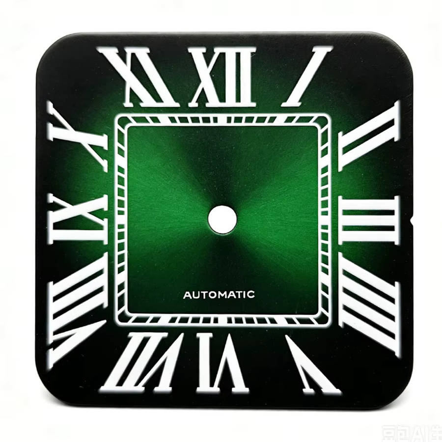 Zifferblatt 27mm quadratisch, Schwarz, NH35 Automatikwerk, Unisex - Bild 3