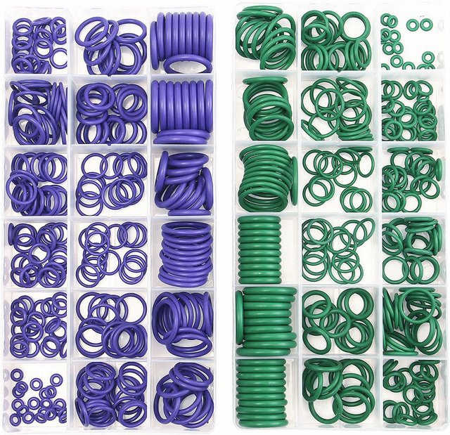270-teiliges Gummi O-Ring Dichtungssatz für Auto-Klimaanlagen R134A in Grün mit Kunststoffbox - Bild 1