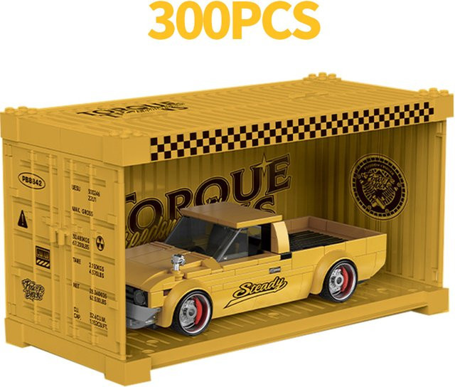 ZKZC Vintage Pickup Truck Bausteine Set Gelb DIY Modellbau Spielzeug für Kinder - Bild 1