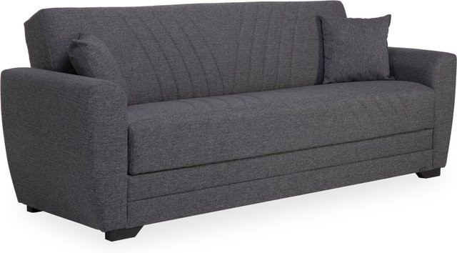 Schlafsofa HARPER SNYDER in Grau mit Polsterung und Federkern sowie Schlaffunktion - Bild 1