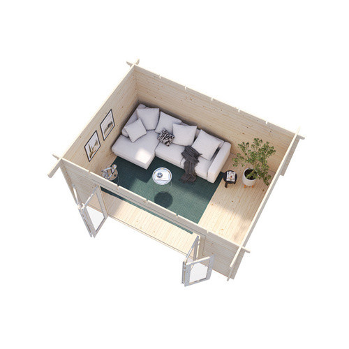 Palmako Lea Blockbohlenhaus aus Fichtenholz in Braun mit Pultdach und modernem Design B/B/H: 494 x 244 x 330 cm - Bild 3