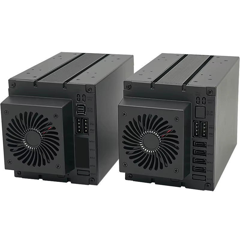 ZhenLoong 4-Bay Hot-Swap Festplattenkäfigmodul für 3 x 5,25-Zoll-Laufwerkspositionen, SATA SSD HDD Datenspeicher, Schwarz - Bild 2