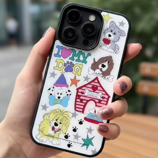 Stoßfeste Handyhülle mit Sternhund-Motiv für Apple iPhone 17, 16, 15 und 14 Pro Max in Schwarz - Bild 3