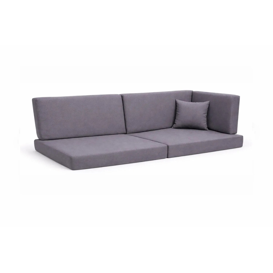 Setgarden Comfort Palettenkissen 6er Set für Outdoor in Grau mit Sitzkissen und Rückenkissen, Sitzkissen B: 120 cm, T: 60 cm, H: 10 cm und Rückenkissen B: 120 cm, T: 40 cm, H: 10 cm - Bild 2