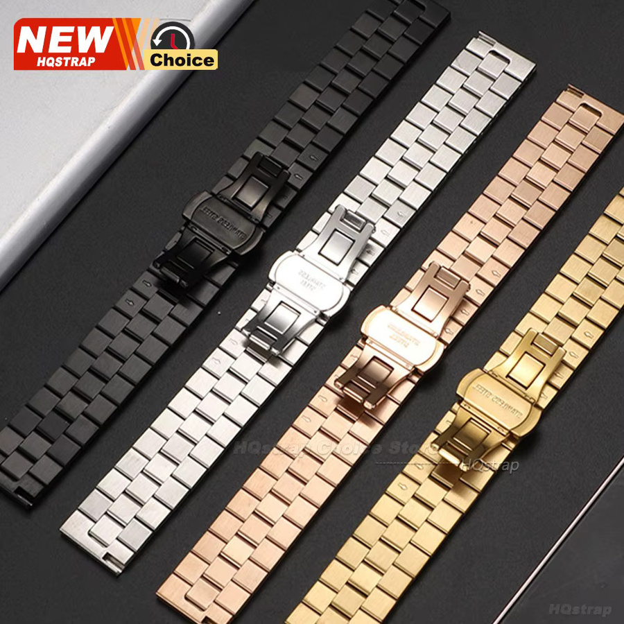 HQstrap Uhrenarmband Edelstahl, Gold, Schmetterlings-Schnalle - Bild 5