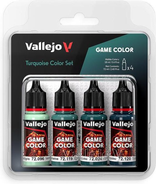 Vallejo Farb-Set, Türkis, Nachfüllpack, 4 x 18 ml - Bild 1