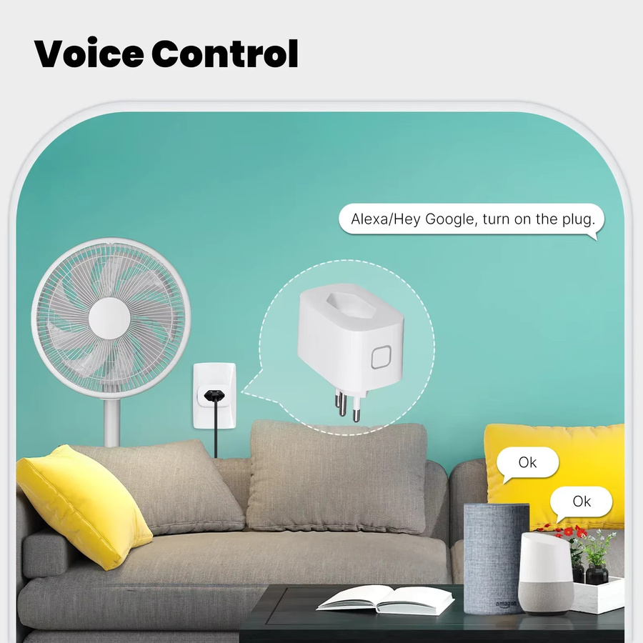 MOES Smart Plug 16A Tuya WiFi/Zigbee Steckdose mit Stromüberwachung und App-Steuerung für Alexa und Google Home, Weiß, Brasilien Version - Bild 5