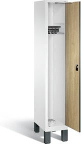 C+P Garderobenschrank Evolo mit Front in Eiche Sereno und Korpus in Verkehrsweiß, H x B x T: 185 x 32 x 50 cm - Bild 1