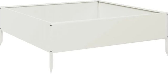 vidaXL Hochbeet aus Stahl in Weiß, B: 100 cm, T: 100 cm, H: 33,5 cm - Bild 1