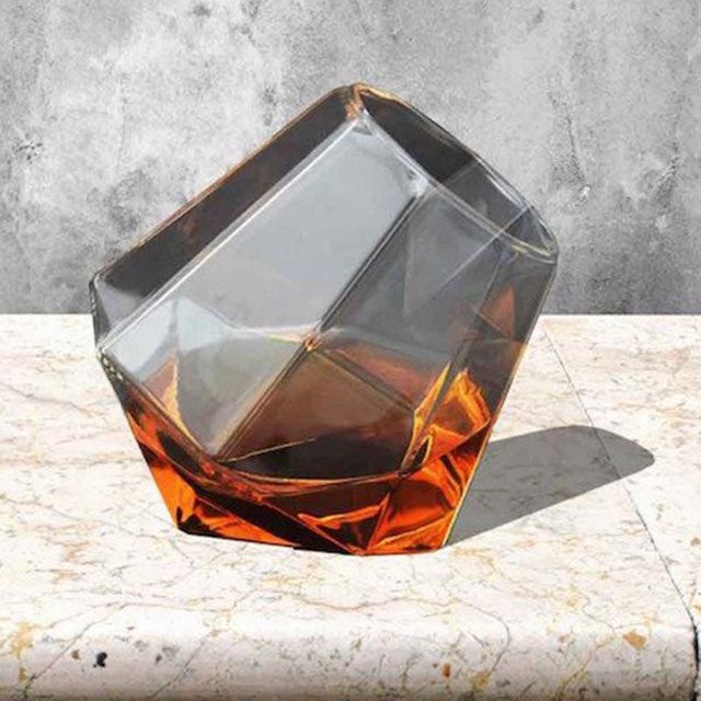 Transparentes Glas-Whiskyglas als Tumbler in Weiß, 350 ml - Bild 1