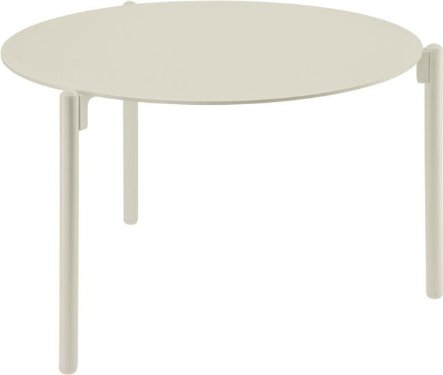 VEGA Outdoor-Beistelltisch Naira rund in Beige aus Aluminium mit UV-Beständigkeit, Durchmesser: 65 cm, Höhe: 28,5 cm - Bild 1