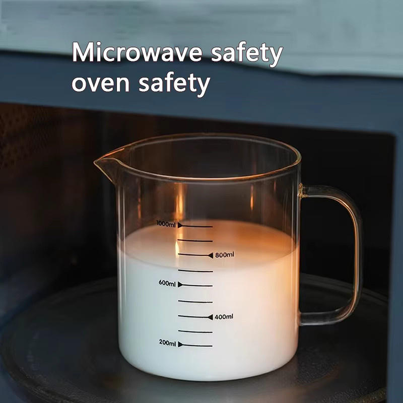YWDL Messbecher aus Hochborosilikatglas mit abnehmbarer Silikonbasis in Transparent, 1/1,5 l - Bild 4