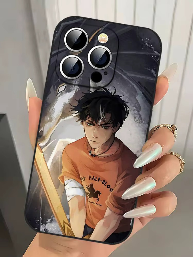 Handyhülle Anime Percy Jackson in Schwarz für iPhone 17, 16, 15, 14, 13, 11 Pro Max, Plus, X, XR, XS Max und Mini - Bild 7