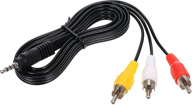 Andoer AV-Kabel 3,5-mm-Klinke auf 3 Cinch-Stecker für Audio-Video-Übertragung, Länge: 1,2 m - Bild 1