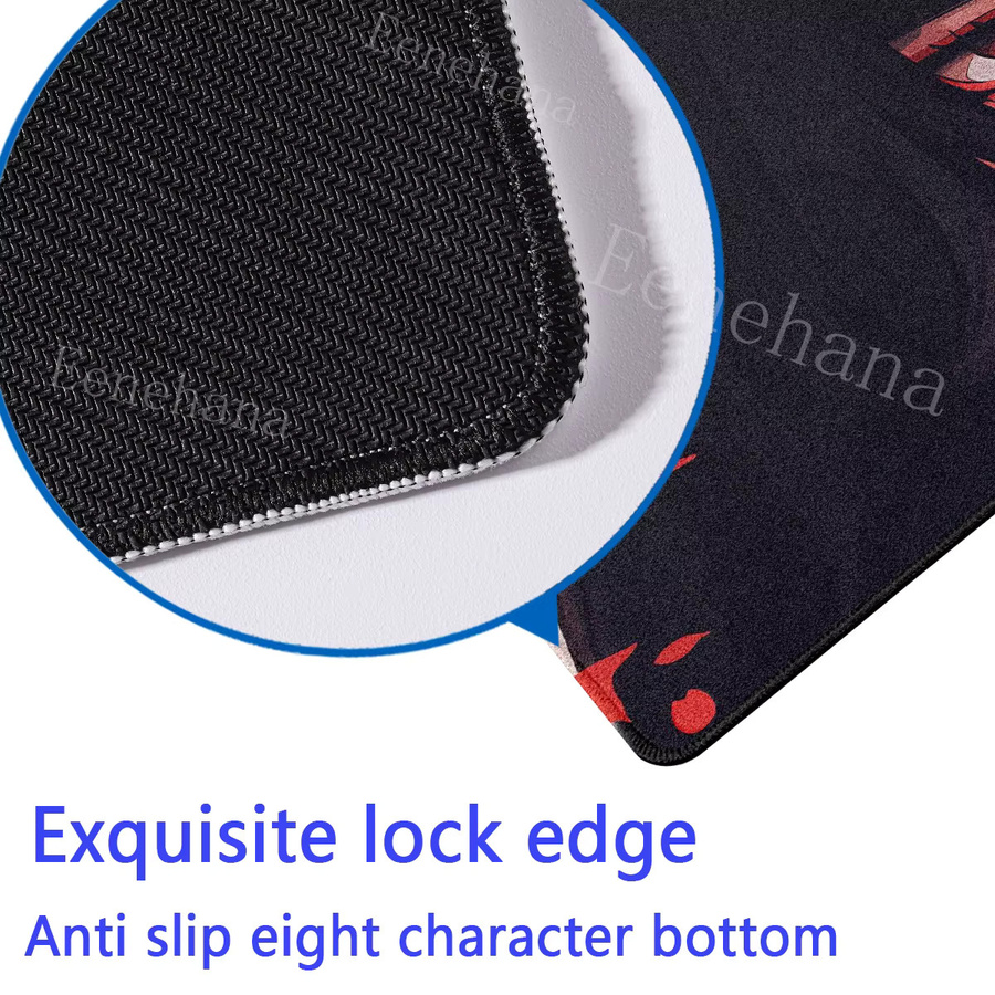 Eenehana XXL Gaming Mauspad Anime Mädchen Motiv in Multicolour mit Anti-Rutsch-Gummierung und Overlock-Rand - Bild 4