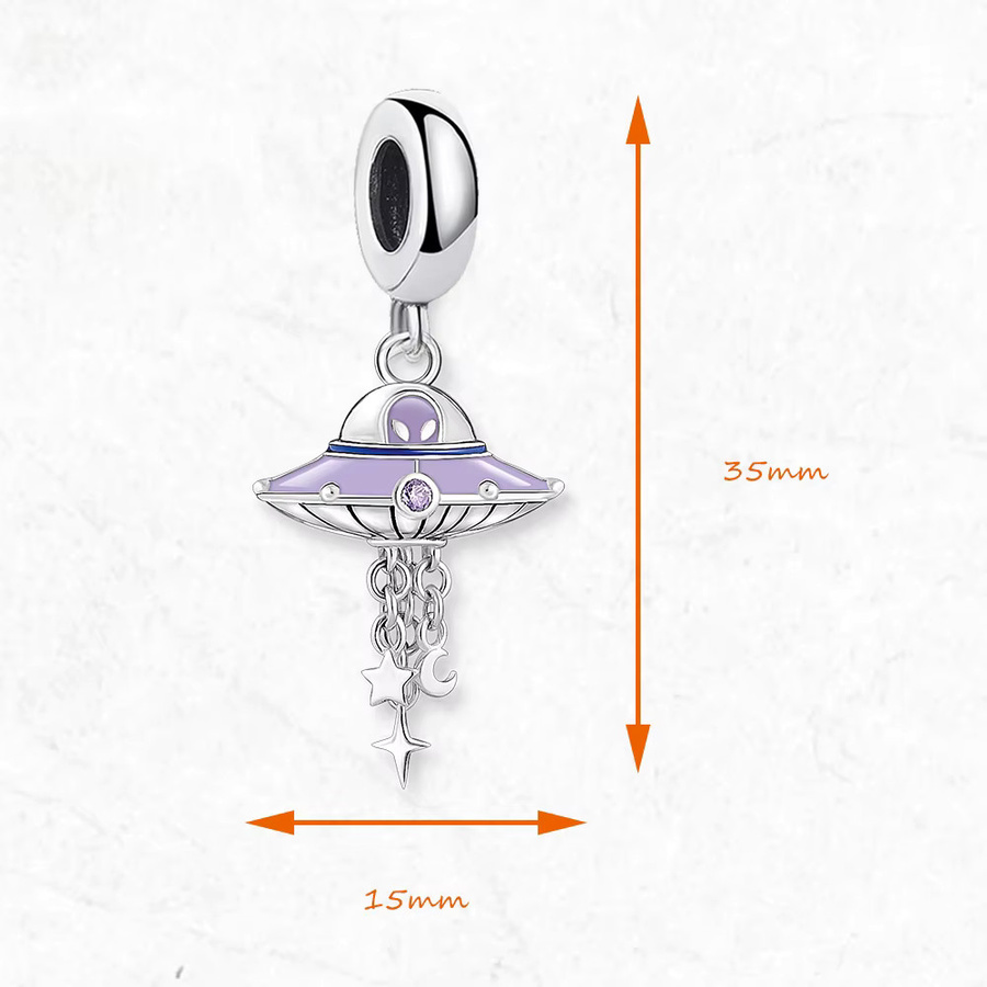 Thaddaeus Anhänger, 925 Silber, UFO, Unisex - Bild 4