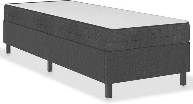 vidaXL Boxspring-Bettgestell aus Stoff in Grau, B/T: 100 x 200 cm - Bild 1