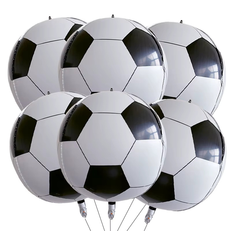 KUKUZHU 22-Zoll 4D Fußball Luftballons in Schwarz und Weiß für Sport-Themenpartys, Geburtstage und Babypartys - Bild 4