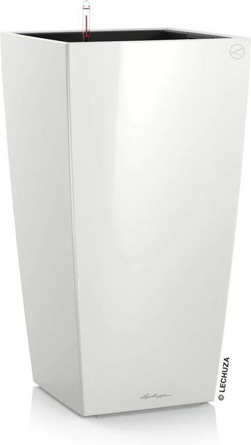 Lechuza Pflanzgefäß Cubico Premium quadratisch Weiß hochglanz B/T/H: 40 x 40 x 40 cm - Bild 1