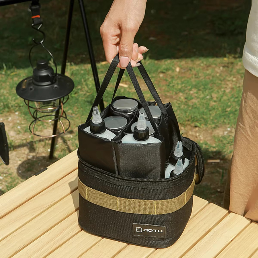 Bonytain Gewürz-Set für Outdoor, Camping und Picknick, Tragbare Öl- und Gewürzflaschen in Beige - Bild 2