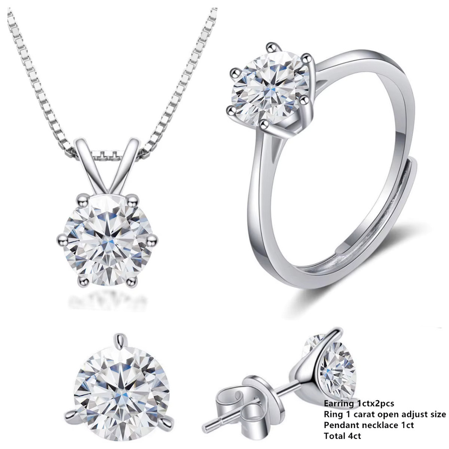 BIJOX STORY Schmuck-Set, 925 Silber, Moissanit, Damen - Bild 1