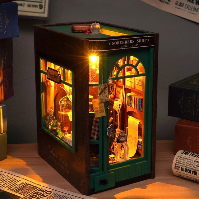 zuuton DIY Buch Nook Kit, 3D Puzzle, Holz, Fantasy, Bunt / Mehrfarbig - Bild 1