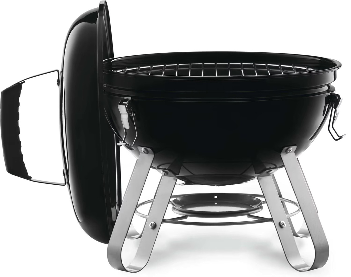 Napoleon Premium Holzkohle-Kugelgrill tragbar in Schwarz mit Chromelementen Durchmesser: 37 cm - Bild 2