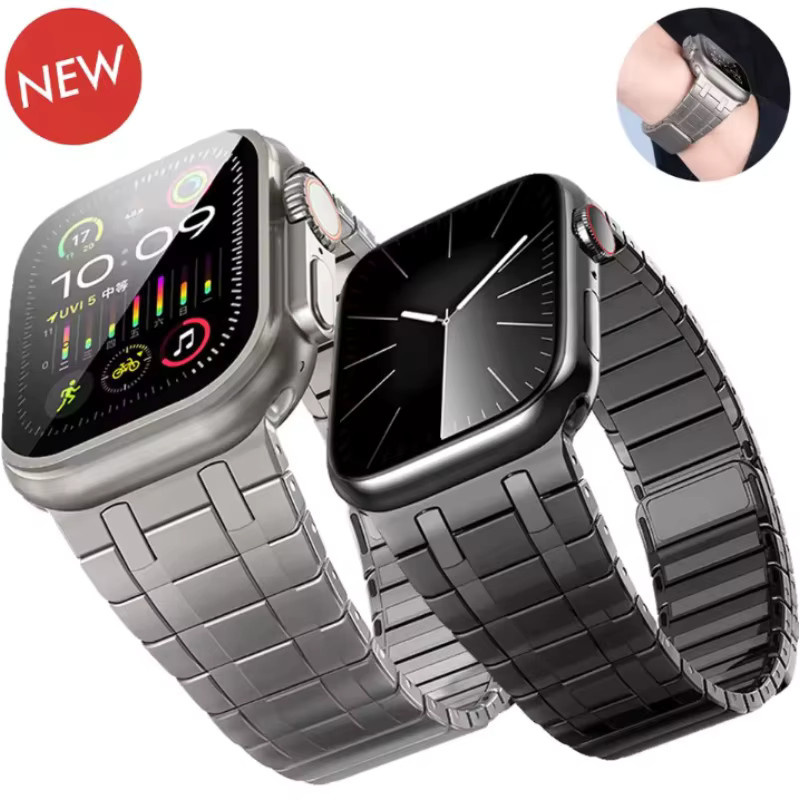 CAOWTAN Uhrenarmband Edelstahl, Magnetisch, Titanfarben, Herren - Bild 2