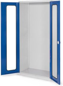 Kappes Systemschrank Serie 500 Leergehäuse mit Sichtfenstertüren in Grau, B/T/H: 100 x 50 x 195 cm - Bild 1