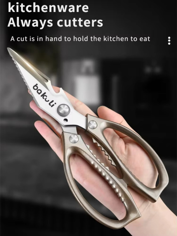 PLYS Geflügelschere aus Edelstahl in Silber mit integriertem Schäler zum Schneiden von Fleisch, Fisch und Knochen - Bild 6