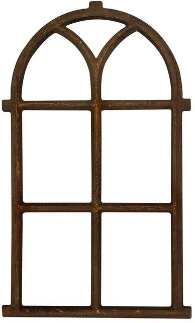Stallfenster Rundbogen aus Eisen in Rost-Optik im Nostalgie-Stil, Durchmesser: 100 cm - Bild 1