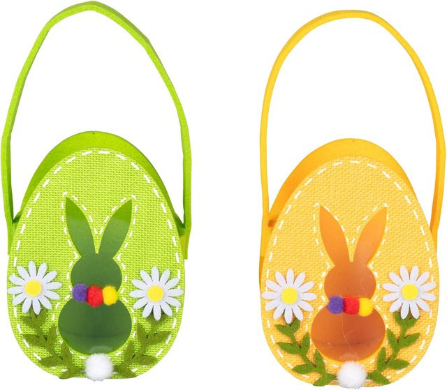 2er-Set Filz-Geschenktüten Osterüberraschung von viva domo in Gelb, Grün und Multicolour - Bild 1