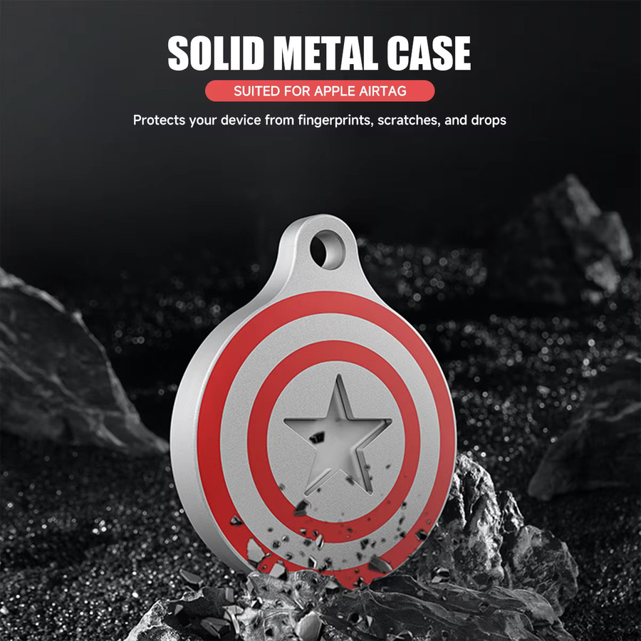 FancyWrist Wasserdichte AirTag Hülle IPX8 aus Aluminium mit Schlüsselanhänger in Rot - Bild 2