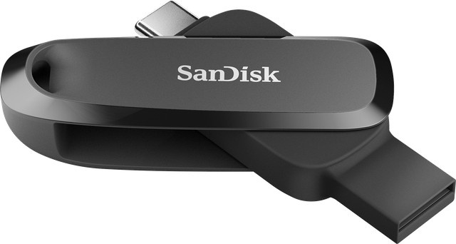 SanDisk Phone Drive Externer Speicher mit USB-A 3.2 und USB-C, 64 GB, Schwarz - Bild 1