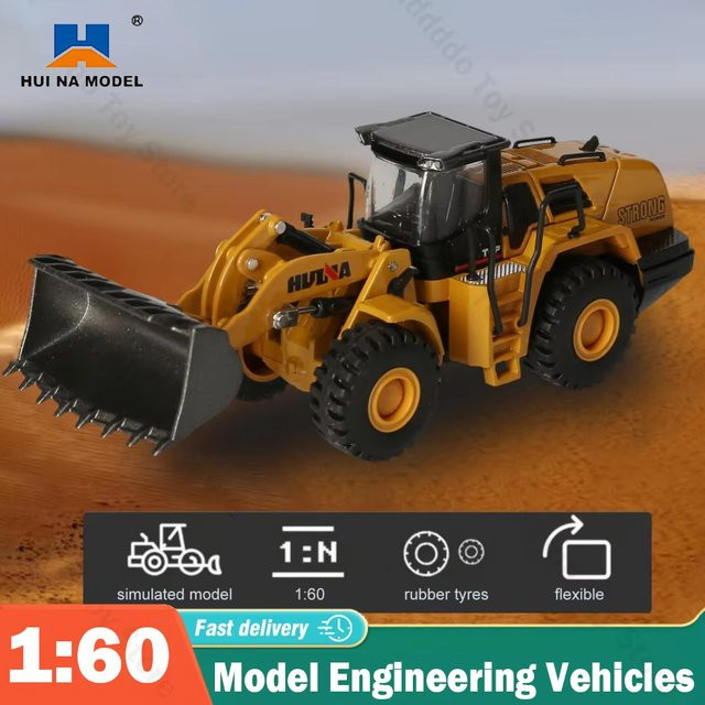 HUINA Bagger Muldenkipper, Diecast Metall Modell, 1:60, Gelb - Bild 1