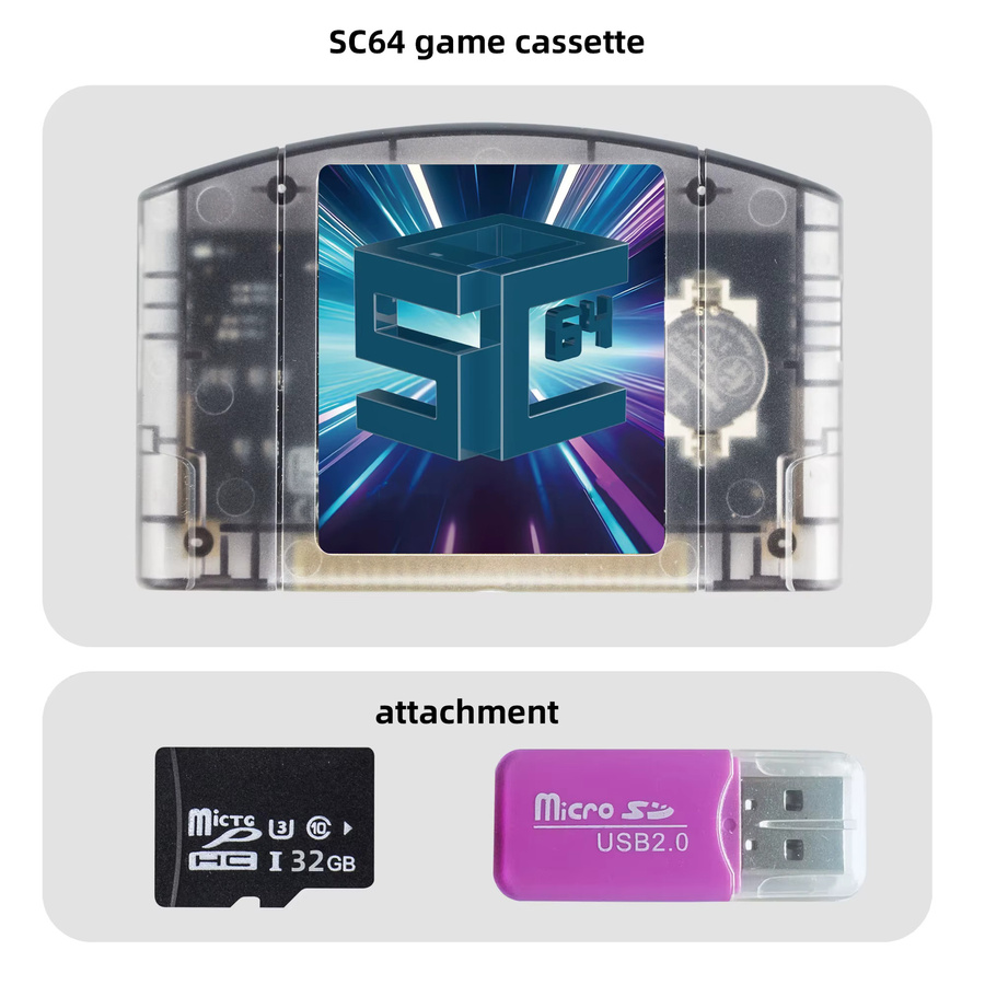 SC64 Summer 5000-in-1 Spielmodul für Nintendo 64 mit 32GB Speicherkarte und 64DD Kompatibilität - Bild 4