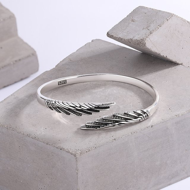 GaGa-Duck Armband, 925 Silber, Feder, Vintage - Bild 1