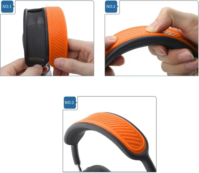 CHONGJIZHE Silikon-Stirnband-Abdeckung und waschbare Kopfband-Schutzhülle für AirPods Max Wireless Headset in Schwarz und Multicolor - Bild 1