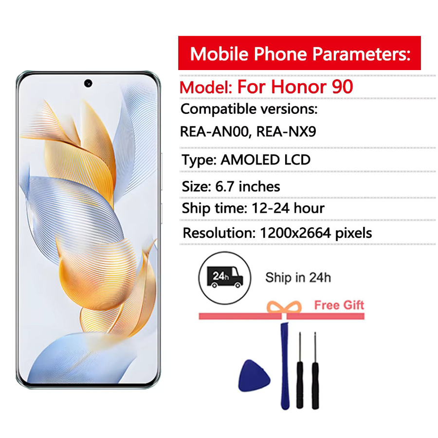 Huawei Honor 90 AMOLED Display Ersatz mit Touchscreen Digitizer Baugruppe in Schwarz - Bild 2