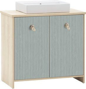 Schildmeyer Waschtisch Sonderby in Eiche und Blau, B/H/T: 83,2 x 89,4 x 45,0 cm - Bild 1