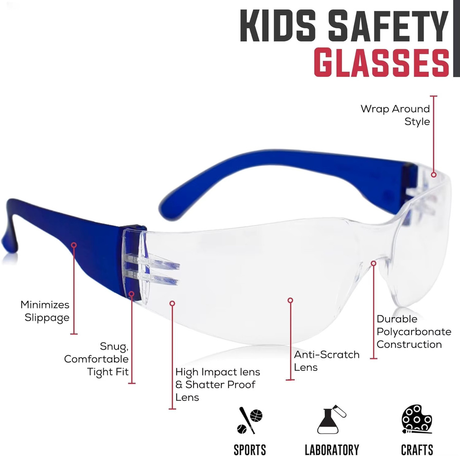 Erilles Kinderschutzbrille in Multicolor, spritzwassergeschützte und staubdichte Schutzbrille für Labor und Outdoor-Aktivitäten - Bild 2