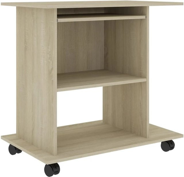 vidaXL Schreibtisch Sonoma-Eiche in Braun und Beige aus Holzwerkstoff, B/T/H: 80 x 50 x 75 cm - Bild 1