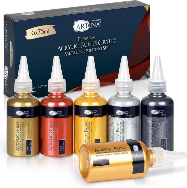 Artina Metallic Acrylfarbenset Multicolor, 6 x 75 ml - Bild 1